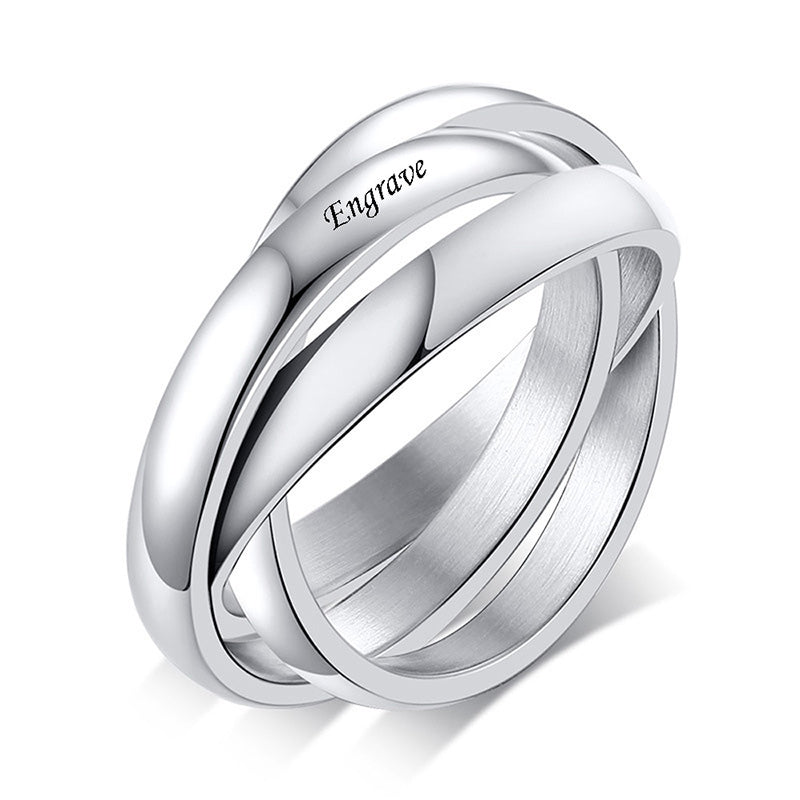 Bague 3 Anneaux Argent Personnalisé