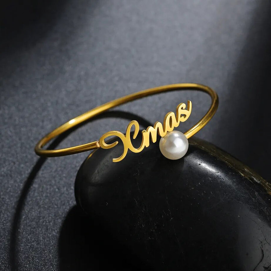 Bracelet Personnalisé avec Prenom une Perle Femme